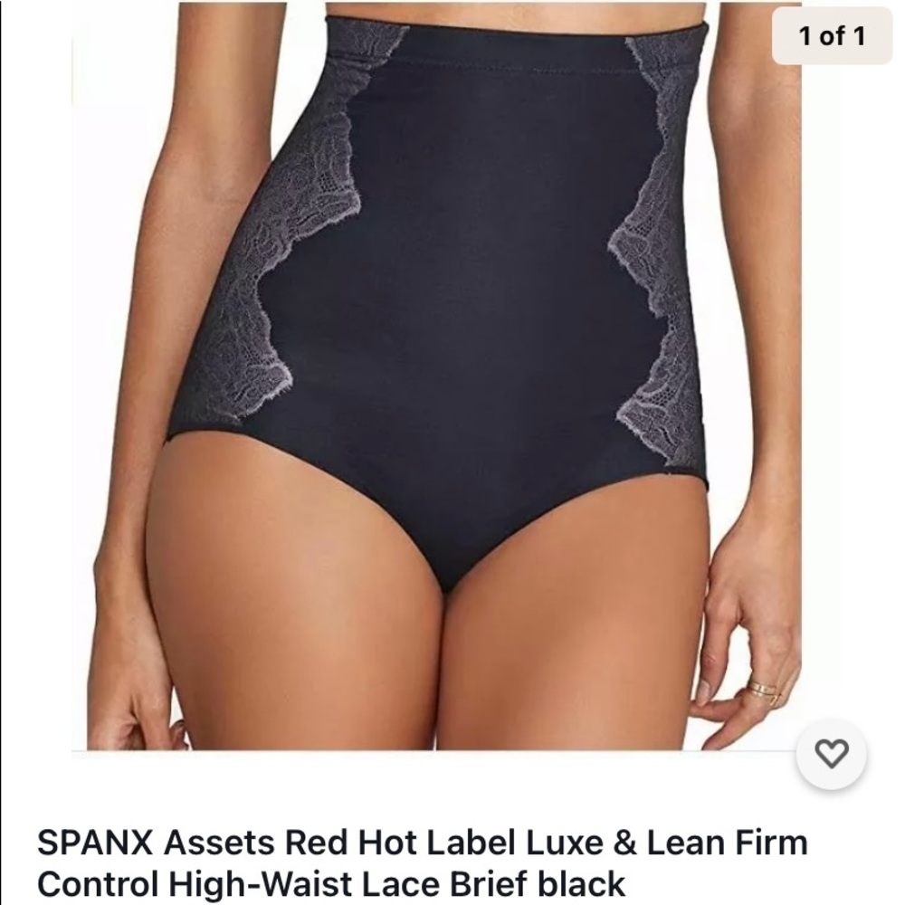 NWT Spanx High waist panty in black with lace